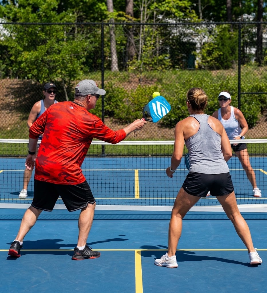 Russ playing Pickleball Doubles